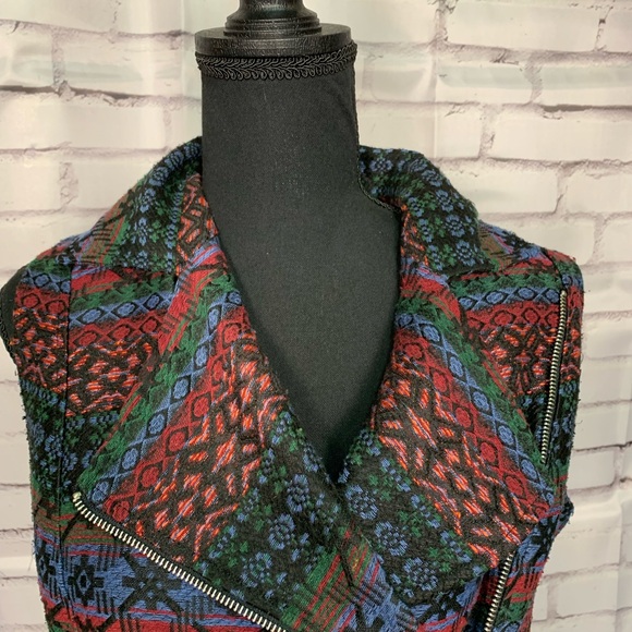 Maakif Vintage Southwest Style Sleeveless Zip Up Vest - Picture 6 of 8